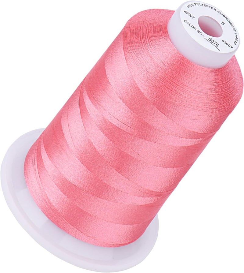simthread 5500Yds Embroidery Thread, 5000M High-Yardage 40WT 100% Polyester Thread – 170+ Vivid Colors, High-Speed Rated – Compatible with Brother, Singer, Janome & More - Dusty Pink S076 - Image 1